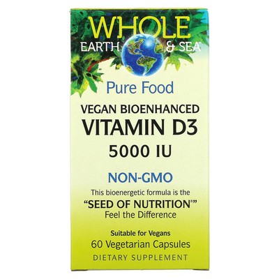 2 X Natural Factors, Whole Earth & Sea, Vegan Bioenhanced Vitamin D3-Worldwide