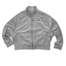 Karl Kani Gray Velour Oversized Zip Up Track Jacket - Women's Size L