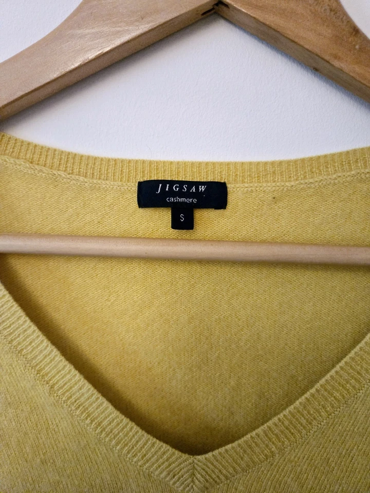 Jigsaw 100% Women cashmere jumper size light yellow color size S - Image 2 of 4