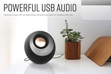Creative Pebble V3 Minimalistic 2.0 USB-C Desktop Speakers with USB Audio, Clear