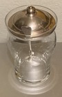 Cut Glass Jelly Jam Marmalade Jar Webster Sterling Silver Lid & Spoon — photo 7