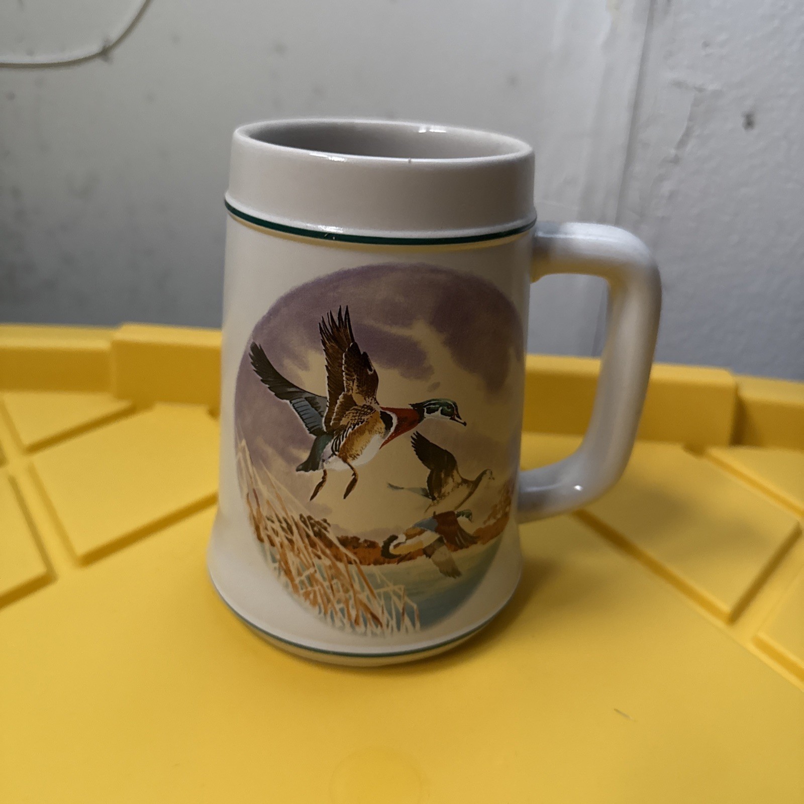 Vintage Wildlife Duck Hunting Mug • Large Ceramic Coffee Cup • Waterfowl Artwork