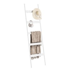 Blanket Ladder, 5-Tier Towel Rack, Wall-Leaning Quilt Holder