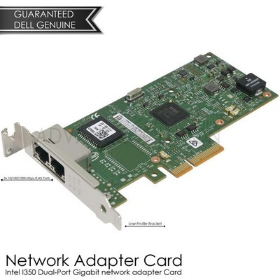 New Dell Intel I350-T2 1GbE 2-Port PCI-Express 2.0 x4 NIC Low Profile 8WWC9