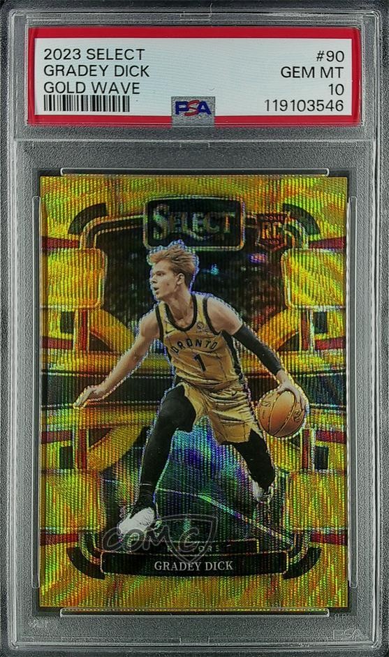 2023 Select Concourse Gold Wave Prizm /10 Gradey Dick #90 PSA 10 Rookie RC 1o2
