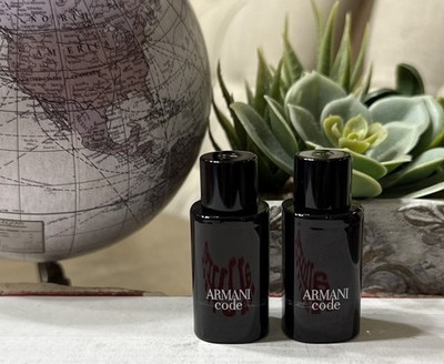 2 NEW Armani Code Giorgio Armani Eau De Toilette 7mL Travel Size SPLASH (Y4)