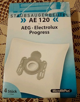 Staubsaugerbeutel AE 120 für AEG, Elektrolux Progress, 4 Stück+ Filter