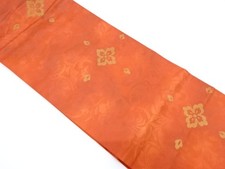 7141279: JAPANESE KIMONO / NAGOYA OBI / SILK / WOVEN FLOWERS