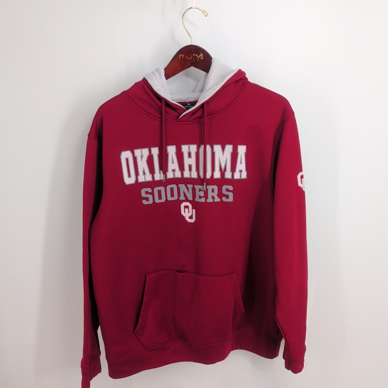 Colosseum Crimson Oklahoma Sooners Double Arch Mens Red Pullover Hoodie Size XL
