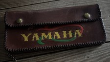 Vintage Yamaha Motorcycles 9” Long Leather Wallet w/ Chain