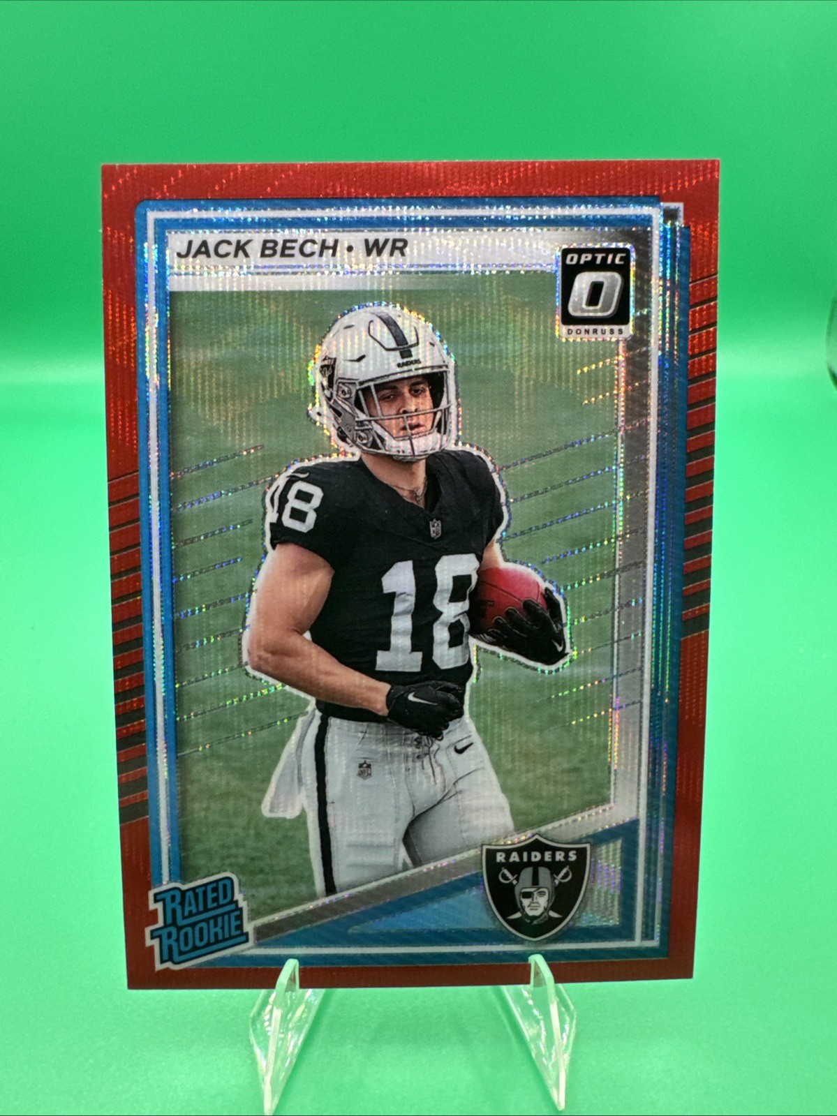 2025 Panini Donruss Rated Rookie Jack Bech Optic Preview Red Wave #320