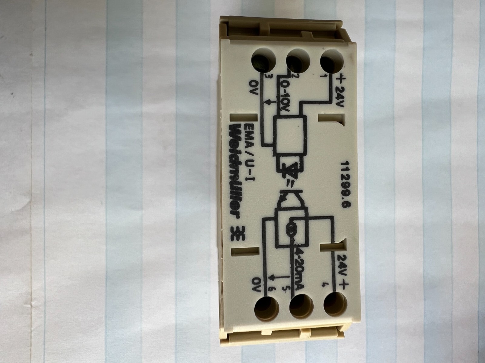 7X WEIDMULLER  112996 / EMA EG3 U-I,  0-10V to 4-20MA SIGNAL CONVERTER