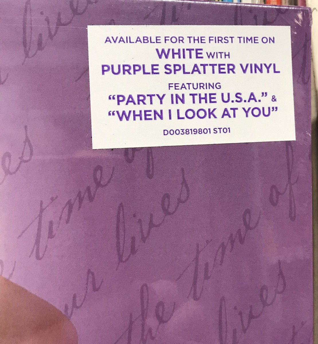 Miley Cyrus The Time of Our Lives Purple/White Splatter Vinyl LP