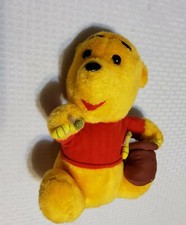 Winnie the Pooh, Plush, vintage, soft, with brown honey pot and bees  18 