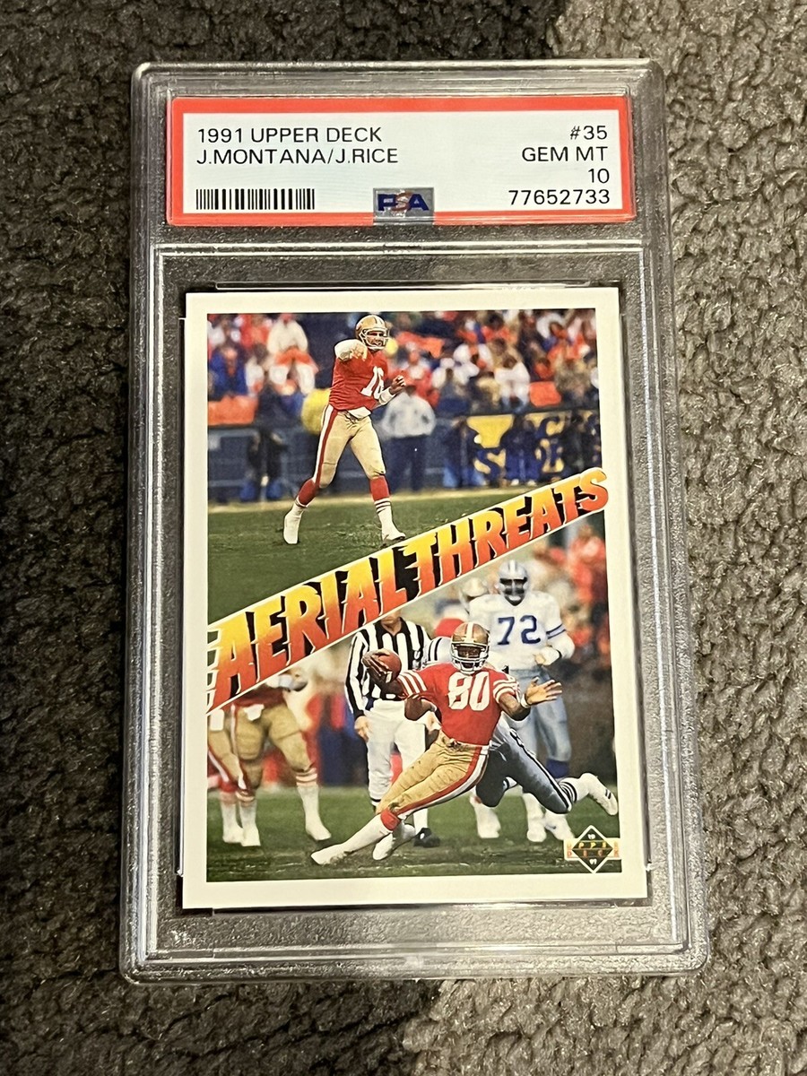 PSA 10 GEM MINT FOOTBALL CARD 1991 UPPER DECK HOF JOE MONTANA