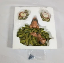 Tree Face Decor Outdoor Fairy Garden Decoration Glowing Eyes Old Man Pipe