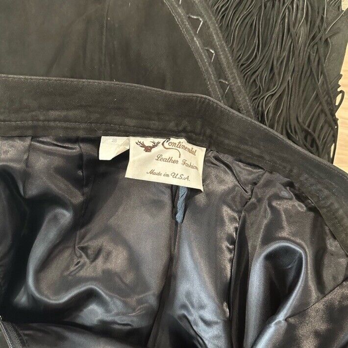 Continental leather fashion vintage fringe black … - image 3