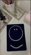 Tennis Necklace Set Angelic design Inspired 3pc set Bridal necklace bracelet 