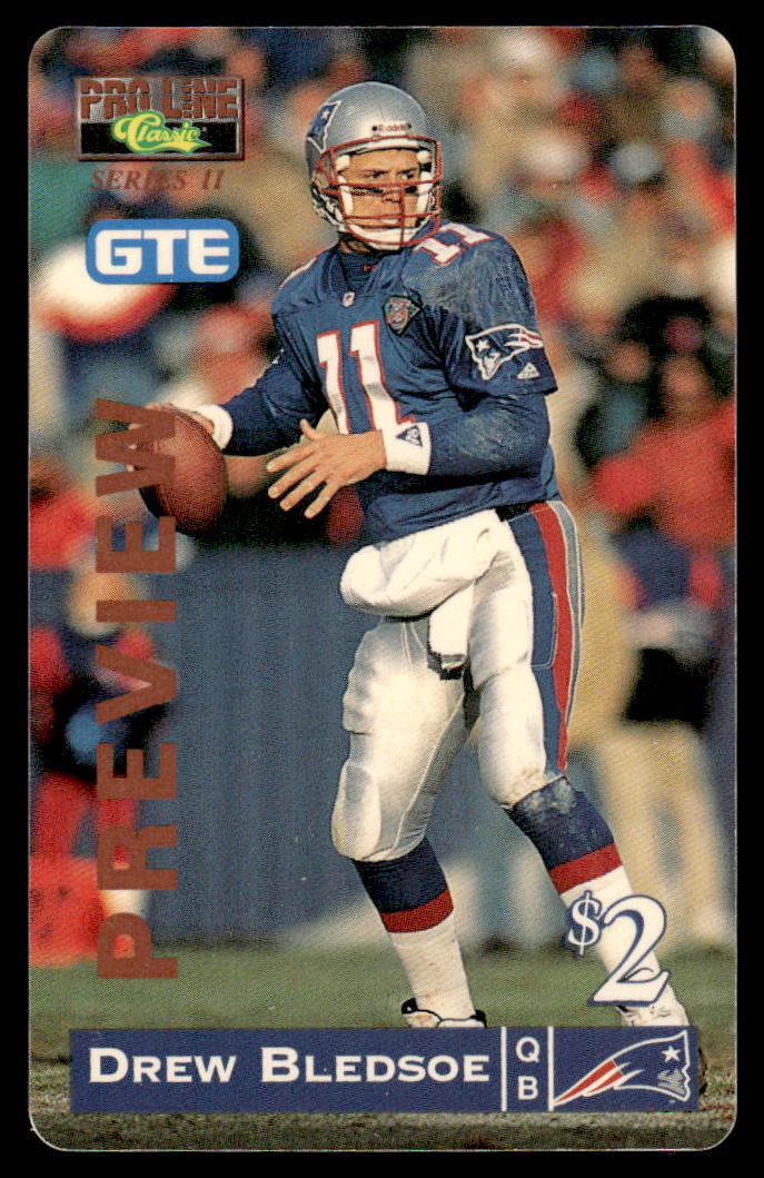 1995 Pro Line Series II Drew Bledsoe Phone Cards $2 Previews Patriots