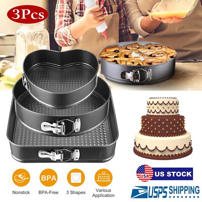 3pcs Nonstick Round Ring Cake Pan Springform Cheesecake Baking Kits Accessories