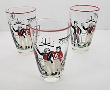 Vintage set of 3 1940s 1950s Libby Pickwick Tumbler Highball Tavern Glasses