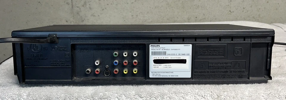 Philips DVP3355V/F7 DVD VCR VHS 4 Head Combo Player with AV Cables TESTED - Image 3 of 4