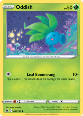 1x Oddish 001/159 Crown Zenith Pokemon TCG Card NM | eBay