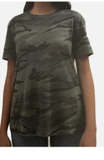 Splendid Women's Short Sleeve T-Shirt (Olive Camo, LARGE) NWOT