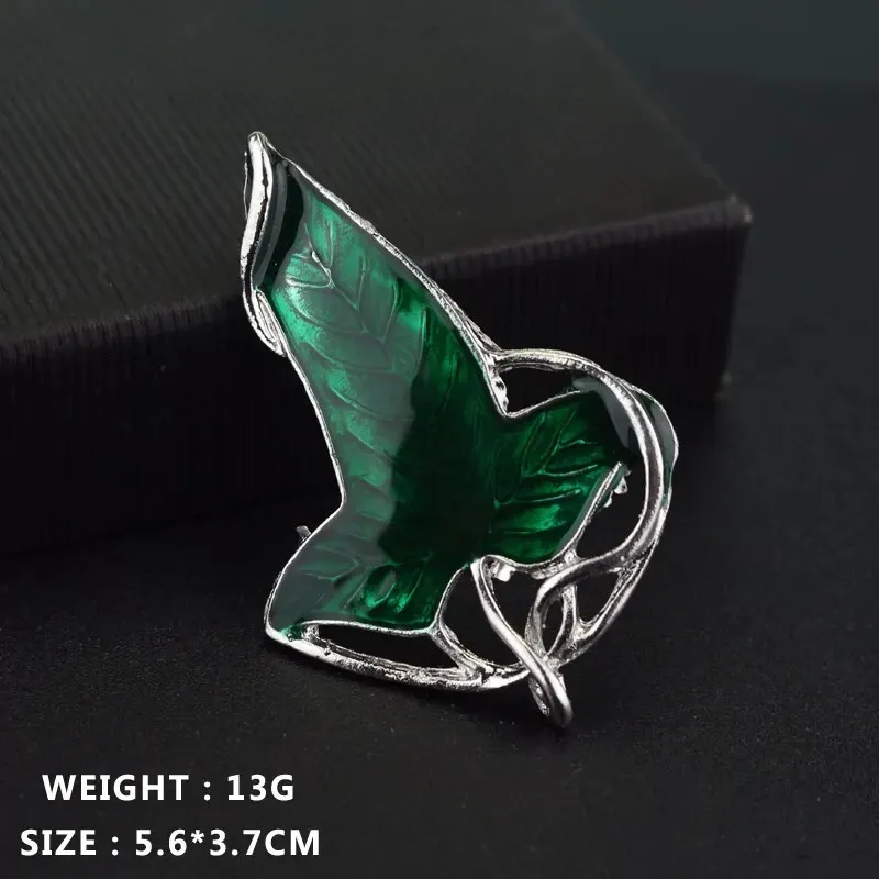 Lord Of The Rings Elven Leaf Brooch Pin Green Lorien Combined Cape