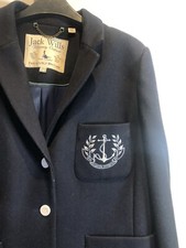 Jack Wills Navy Wool Nautical Style Blazer Uk 14