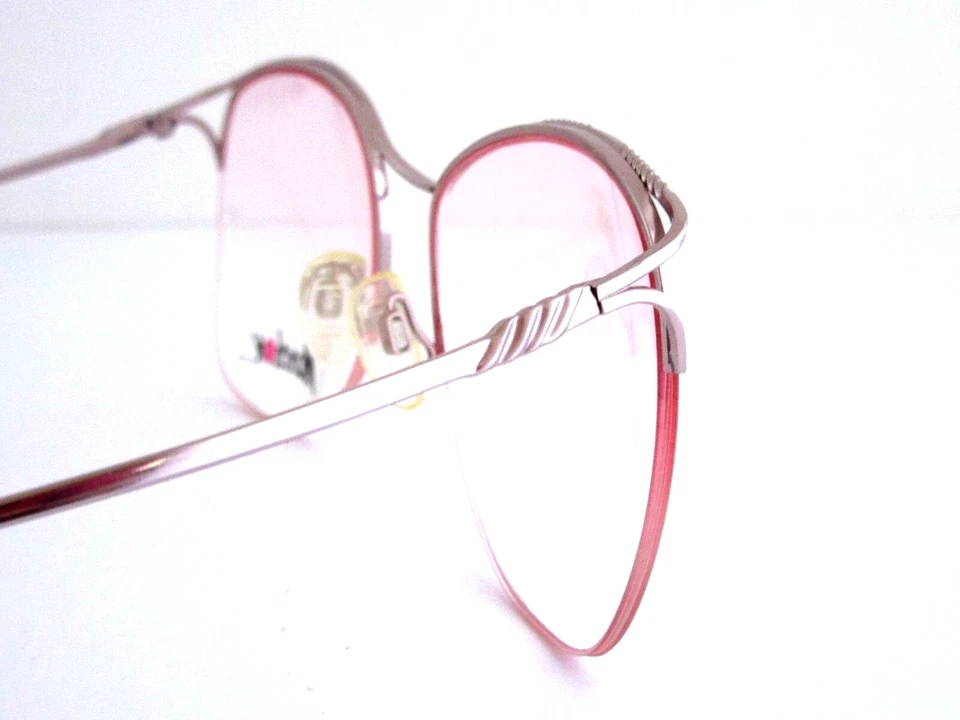 MARCHON M. 207  Women's Semi Rimless Metal Pink Eyeglass Frames Japan NOS  - Image 3 of 4