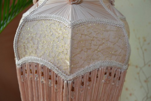 Lampshade scallop pink gathering hand-stitched table lampshade floor lampshade - Picture 8 of 10