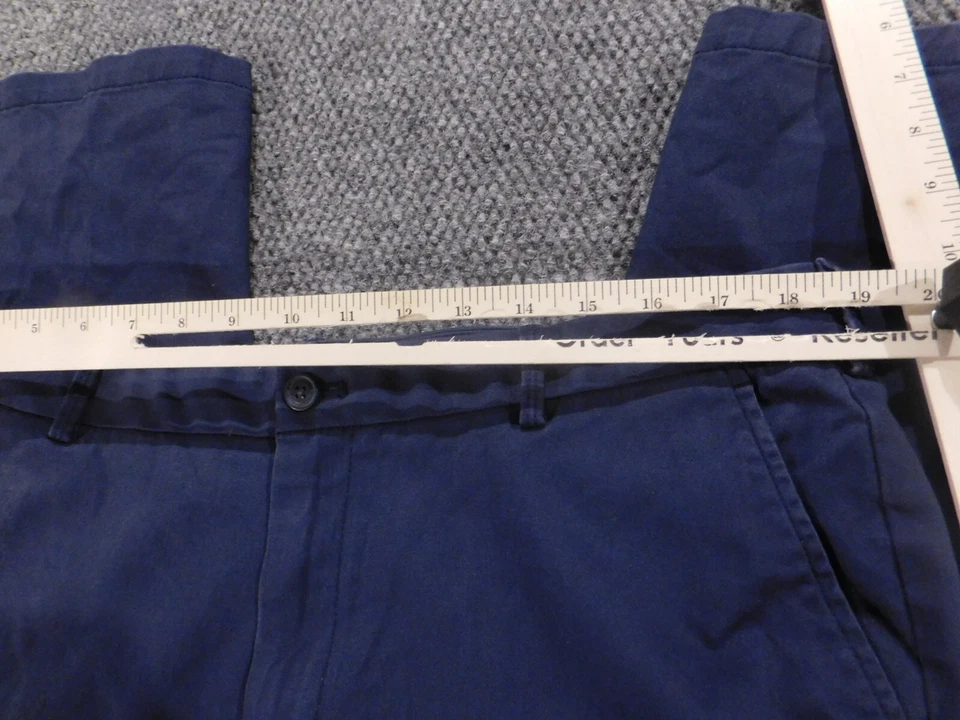 Izod Hombre Pantalones 38x30 Azul Recto Chino Clásico Foto 3 de 4