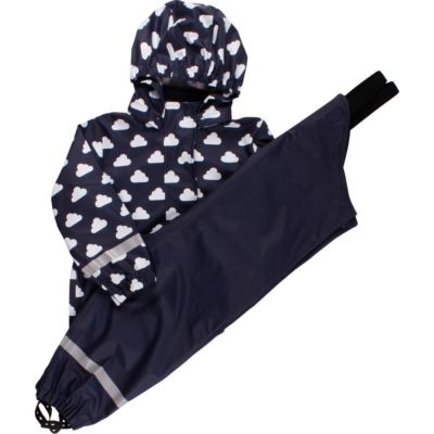 Green Cotton Freds World Rainwear Rain Jacket + Pants 134 140 Blue