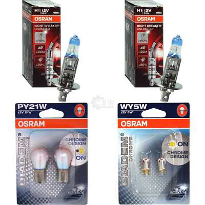 2X OSRAM NIGHT BREAKER UNLIMITED H1 110% Diadem Chrome WY5W PY21W Glühbirne