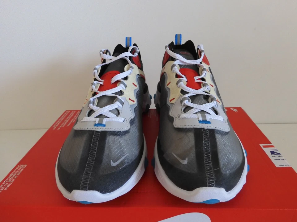 Nike React Element 87 Dark Grey-Pure Platinum-Photo Blue Sz 10 [AQ1090-003] - Image 3 of 4