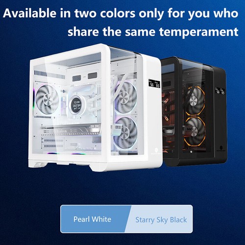 Transparent PC Case With CPU/GPU Temperature LED Display Desktop Computer Tower - Afbeelding 6 van 14