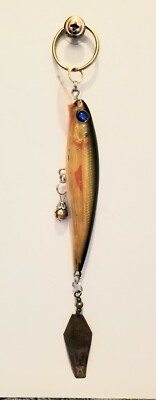 Yellow / Black Diving Fishing Lure Key Ring Aztec Ornament L-18