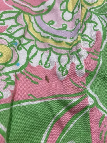Lilly Pulitzer Dress Girls Sz. 12 Green Pink Monkey Elephant Lace Paisley Henley - Picture 8 of 13