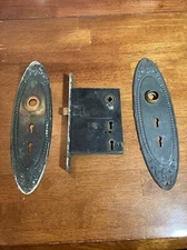 Antique Sargent Easy Spring Mortise Lock 2 Push Buttons Double Lock Key Holes