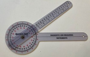 Baseline 360 Degree Clear 12" Plastic ISOM Goniometer