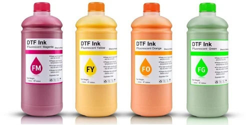 4*1000ml Fluorescent DTF Ink for Epson DX5 DX7 XP600 TX800 WF4720 I3200 Printer