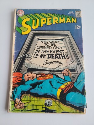 SUPERMAN #213  THIS VAULT! DC 1969 Comic GOOD 2.0