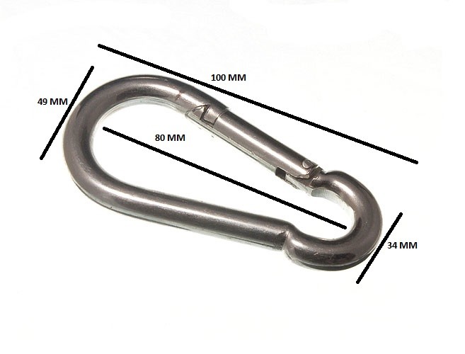 Snap Spring Clip Carbine Hook Carabiner 10mm 7/16 BZP Pck 200
