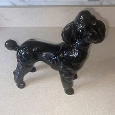 Coopercraft China Black Poodle Figure / Ornament - 8” Tall