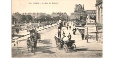 1900s Paris Photo-Rue des Tuileries Belle Époque Street Scene & Carriages