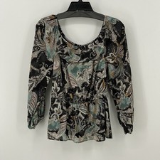 Maurices Blouse Women  s XS Paisley Long Sleeves Off the Shoulder NWT