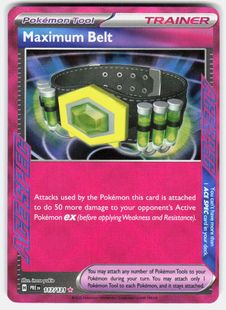 MAXIMUM BELT 117/131 HOLO ACE SPEC RARE PRISMATIC EVOLUTIONS POKEMON NM/M
