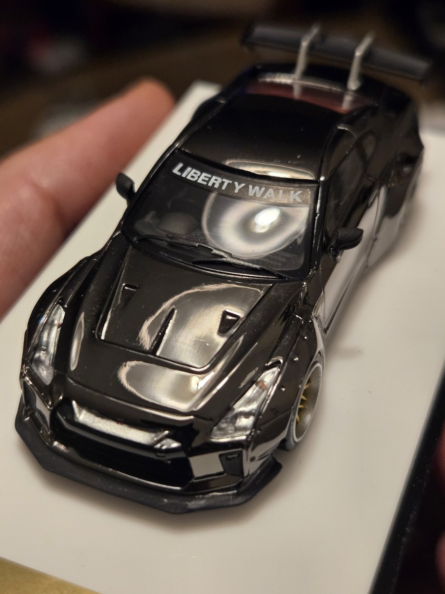 MC 1:64 Nissan GTR R35 Liberty Walk (LBWK) Black Chrome. Brand New
