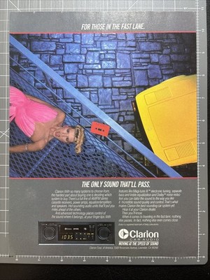 1984 Print Ad CLARION Car Audio For Those In The Fast Lane Y2K